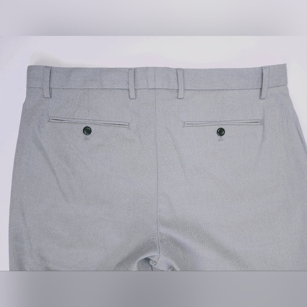 Banana Republic Grey Chevron Slim Tapered Fit Dress Pants 35x34 NWT - Picture 14 of 15